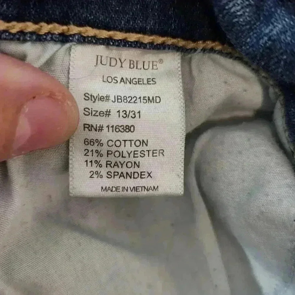 Judy Blue Distressed Skinny Fit Jeans Womens Size 13/31 - Picture 15 of 16